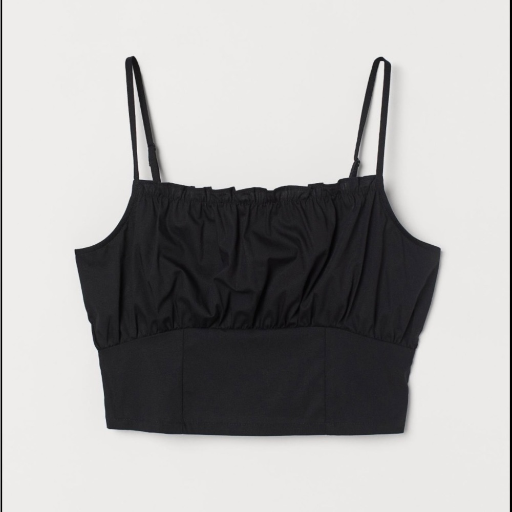 H&M Divided Black Crop Tank Top size medium.